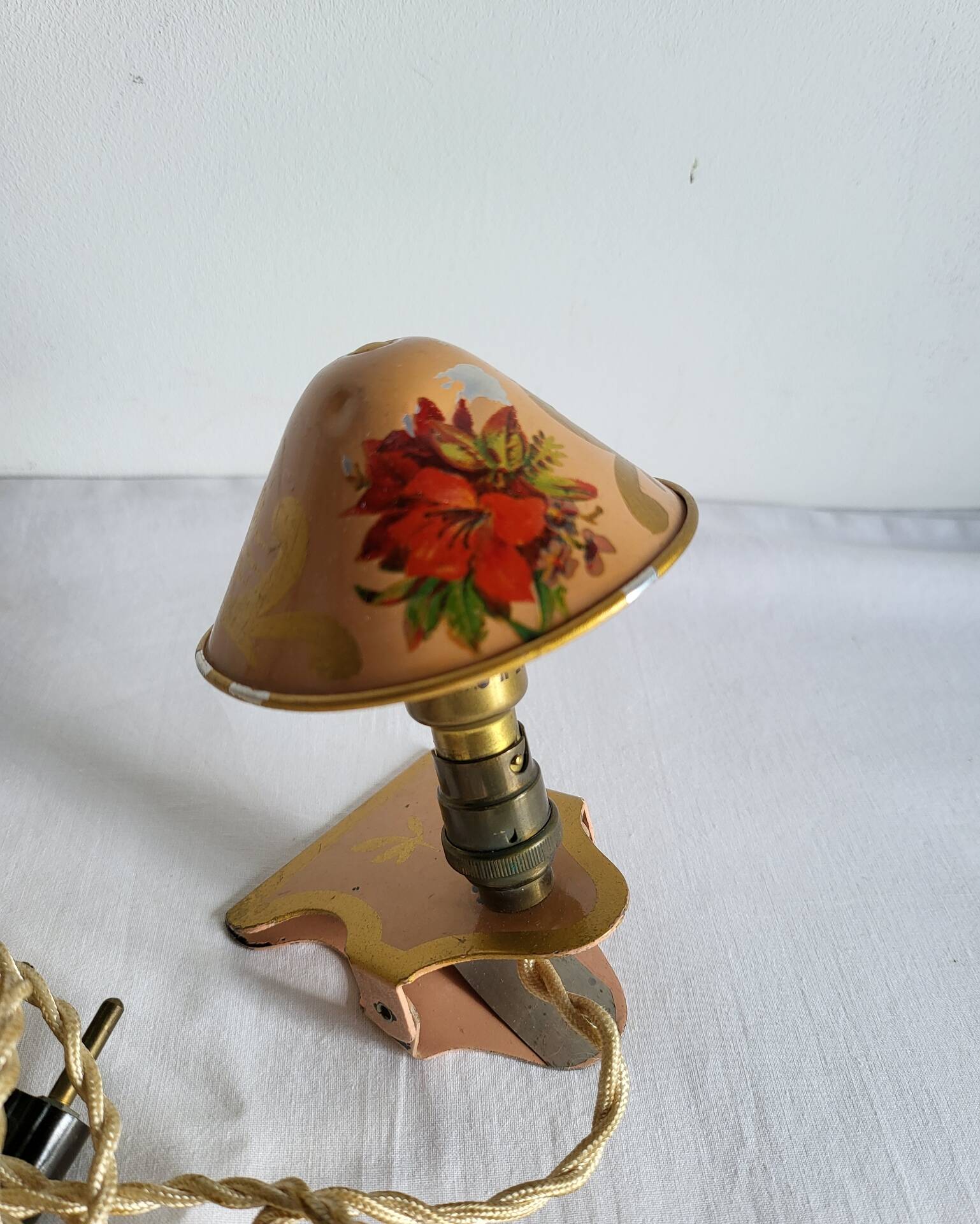 Ancienne Lampe à Pince Champignon Tole Vintage
