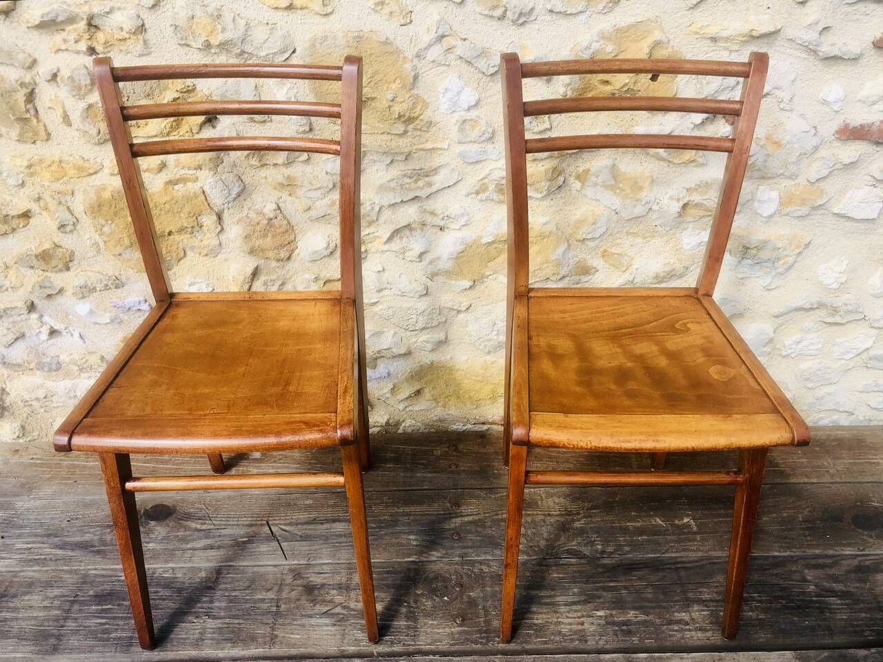 Pair of vintage bistro chairs, Stella Luterma, Circa 60'