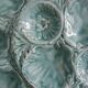 Turquoise barbotine oyster dish Gien France