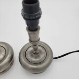 Pair of pewter lamp bases