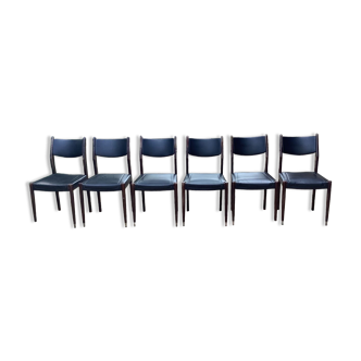 6 vintage chairs with leatherette top