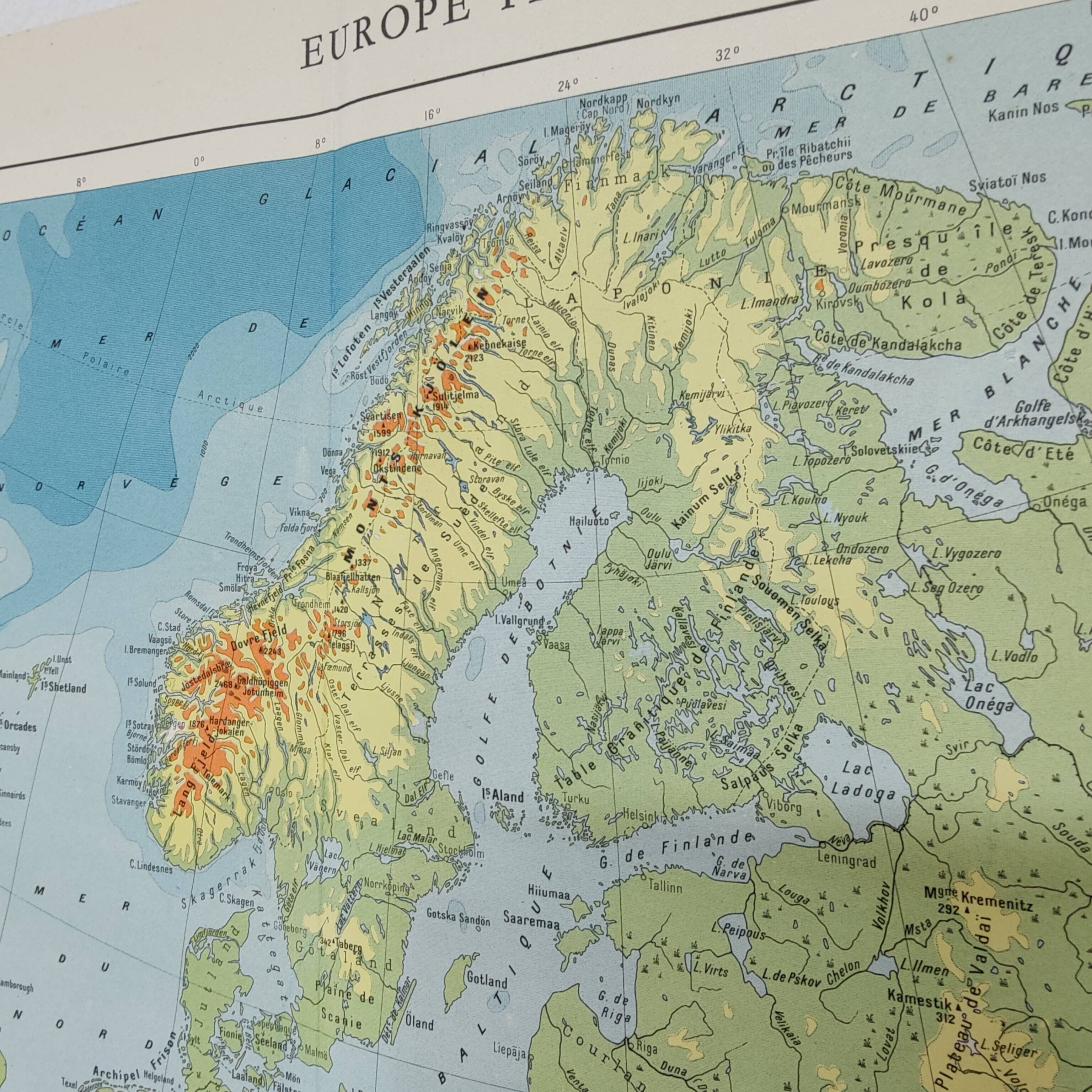Vintage map of Europe, 1950