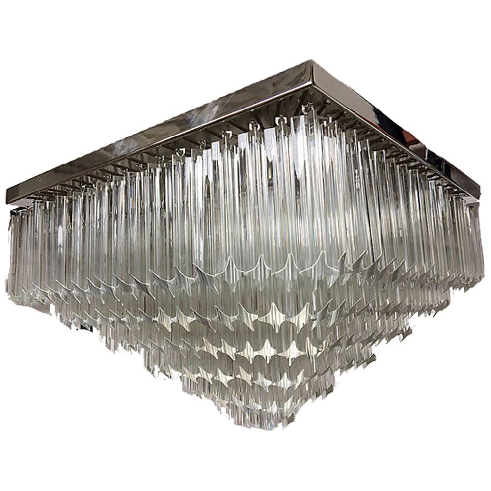 CLEAR “QUADRIEDRO” MURANO GLASS SQUARED FLUSH MOUNT by SimoEng