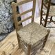 Pair of rustic-style vintage straw wood brutalist chairs