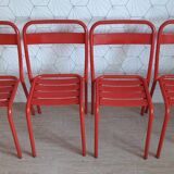 Lot de 4 chaises tolix t1 par xavier pauchard, vintage 1960.