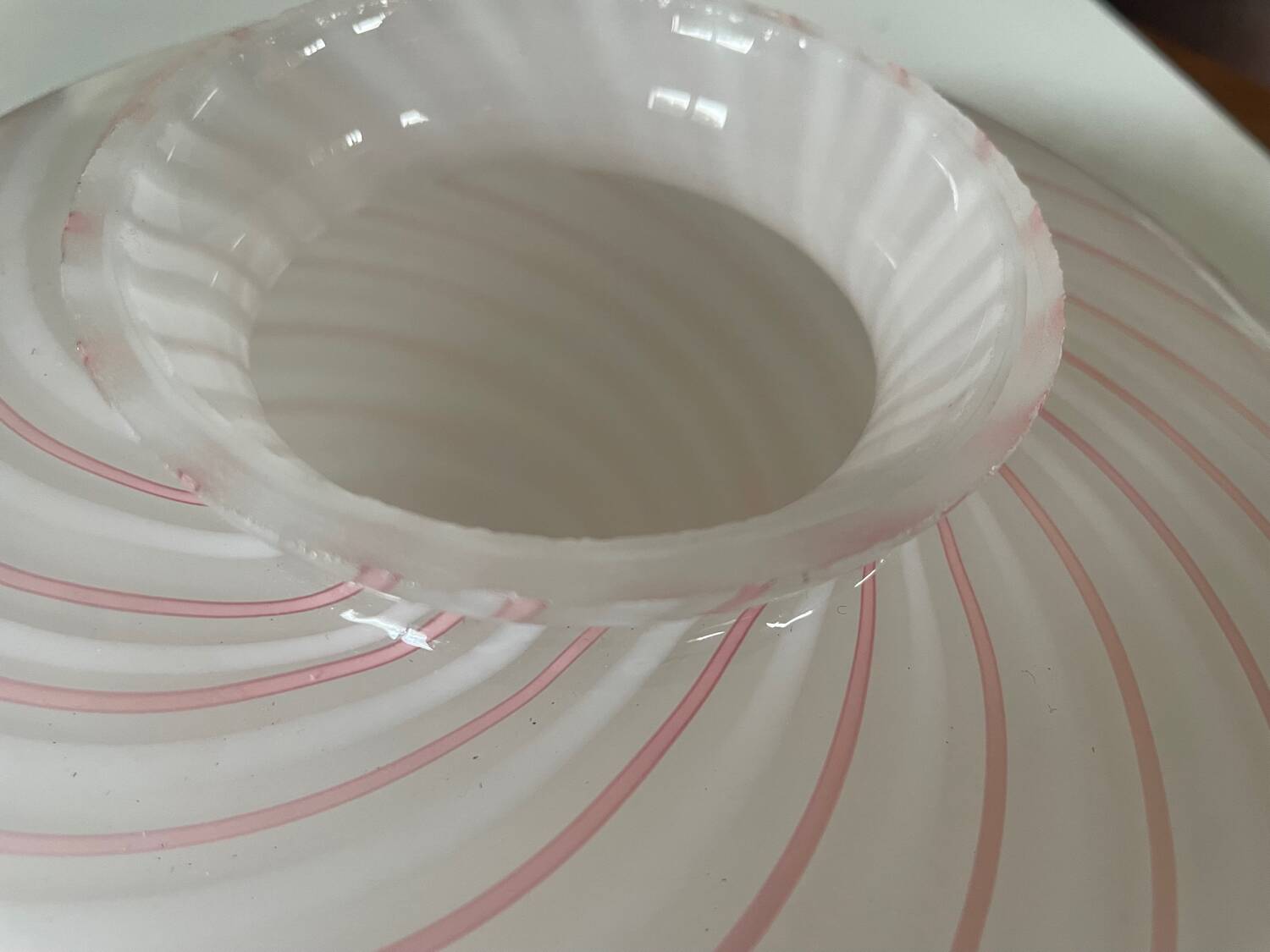 Murano Pink Swirl Glass Ceiling Light by Venini