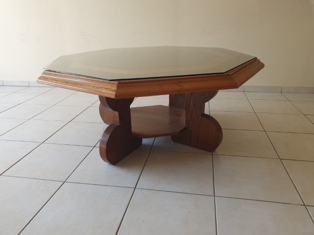 Octagonal oak coffee table