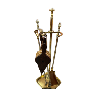 Vintage brass fireplace servant