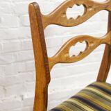 Set of four oak and wool dining room chairs by Henning Kjaernulf, 1960's