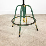 Industrial 4 legged factory swivel stool Green yellow