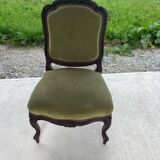 Louis 15 style green velvet chair