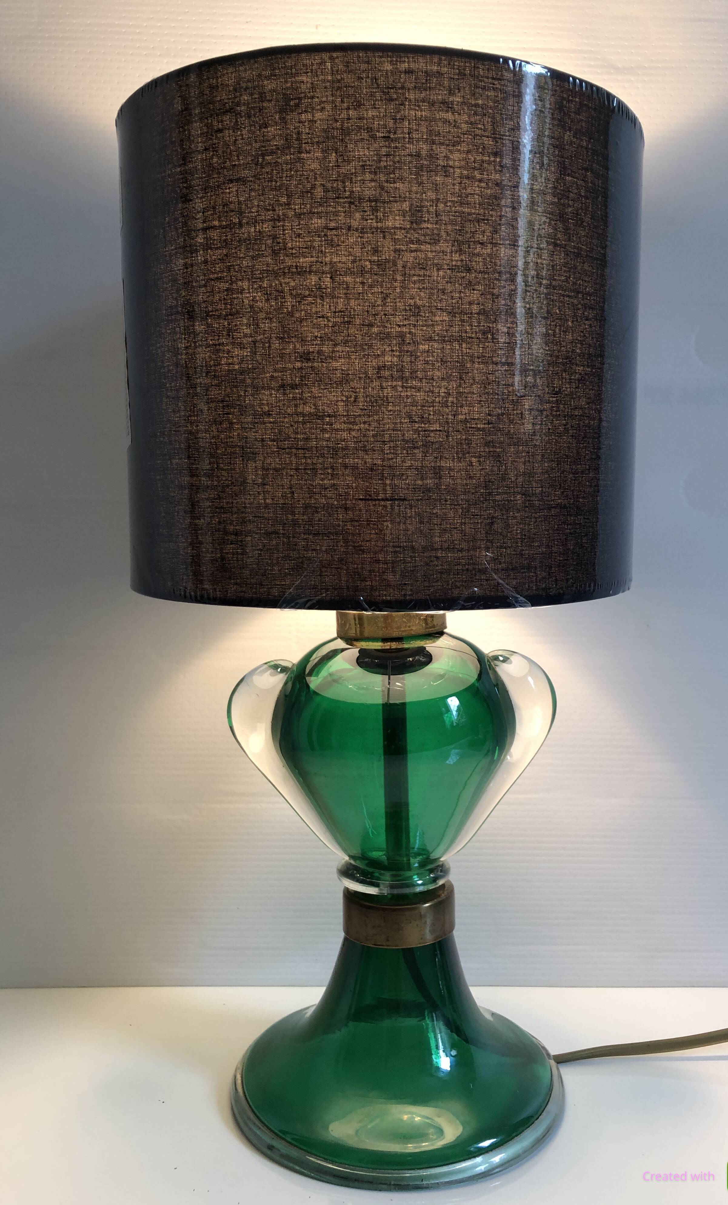 Blown glass table lamp with hot sconces 1950s