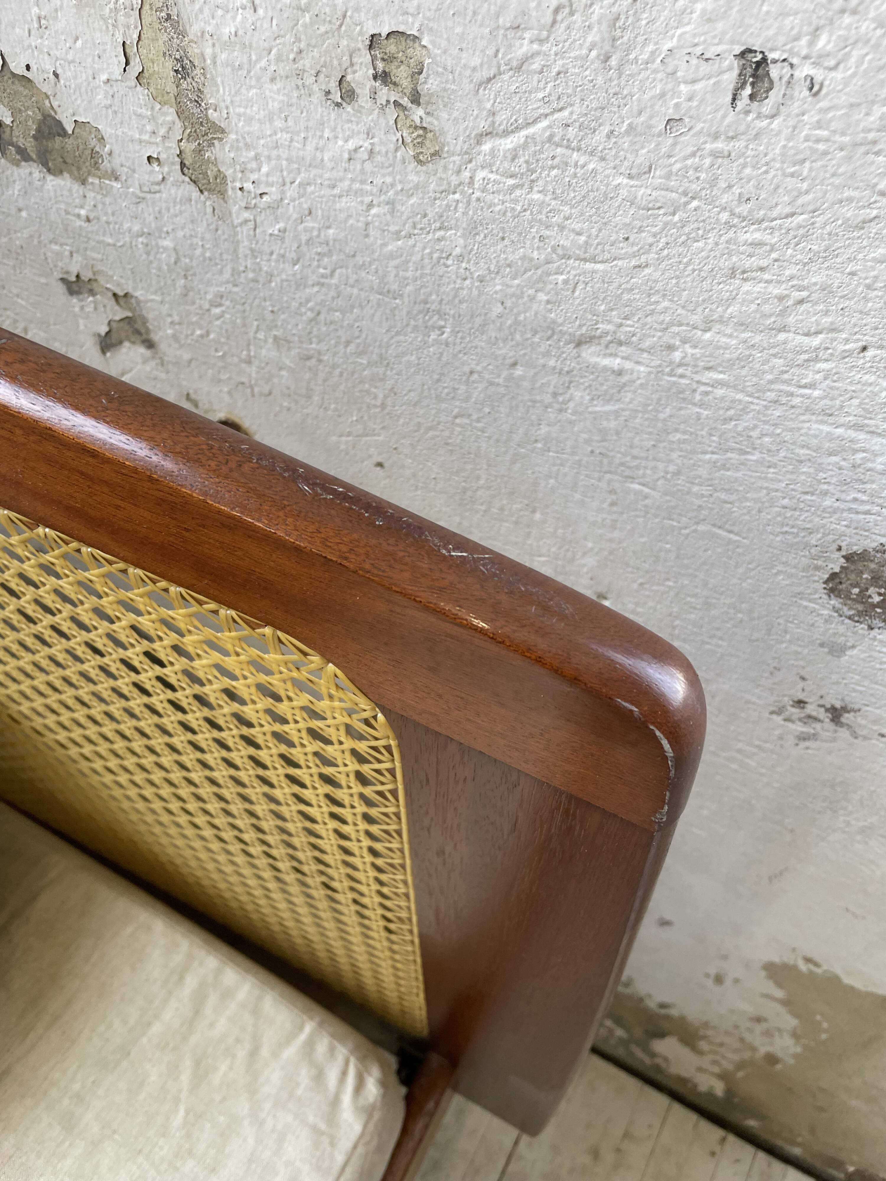 Lit Roset SNA teck et cannage 1 place