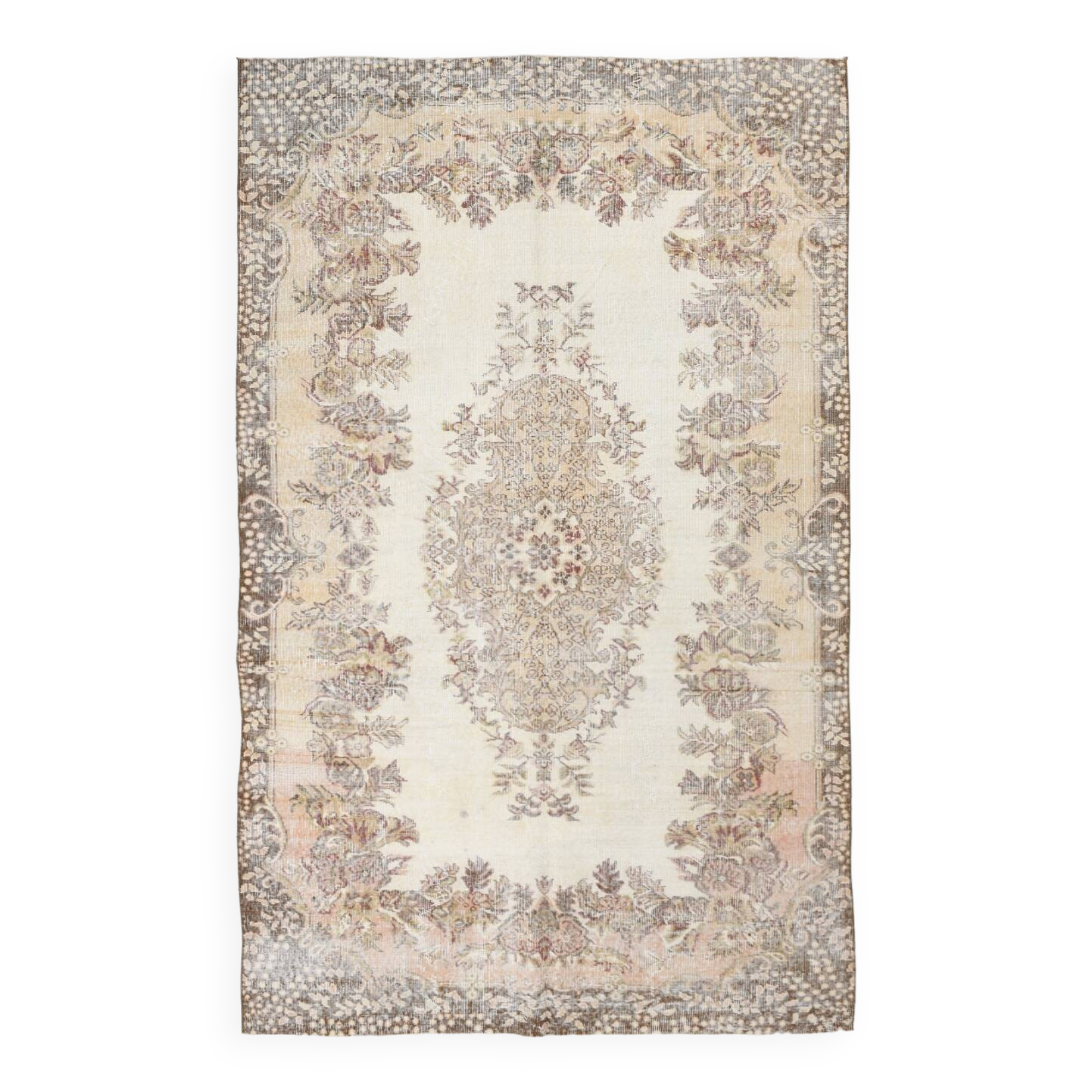 5x9 Rug For Living Room Brown Vintage Rug, 170x272Cm SK 5105