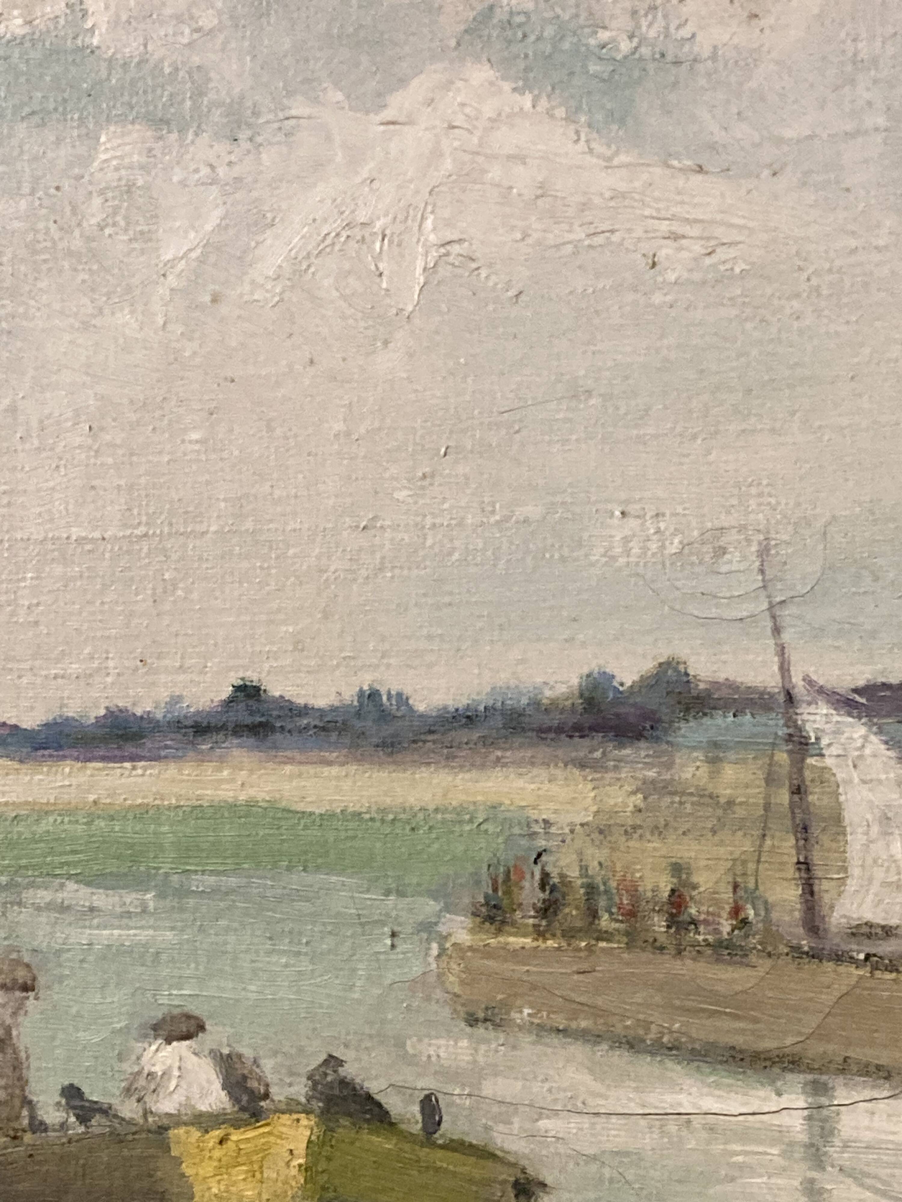 René bezaud (1909-2000), leaving the port, oil on canvas