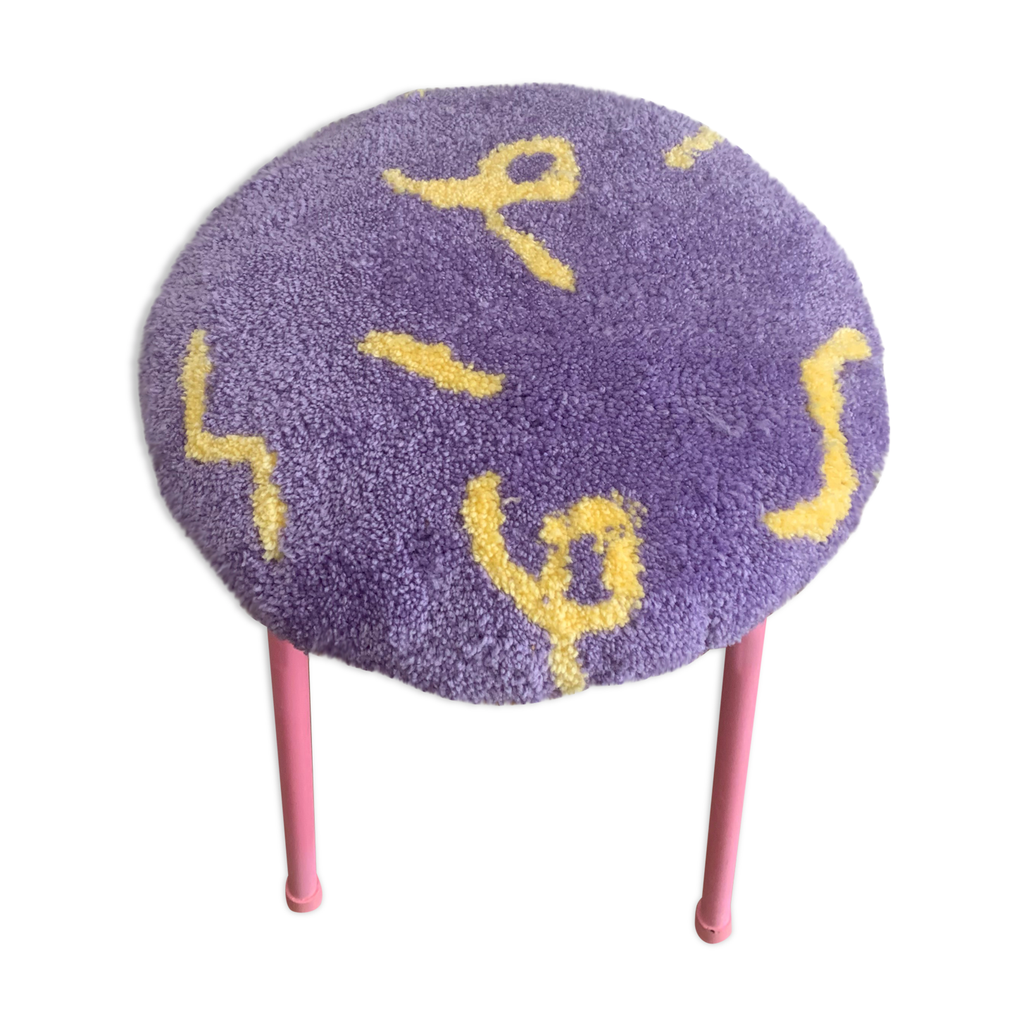 Tabouret tufté violet
