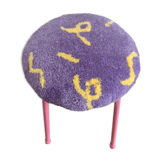 Purple tufted stool