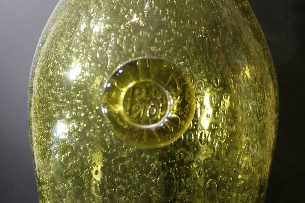 Carafe XL Biot en verre bullé jaune