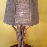 Lampe de salon en bois flotté