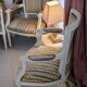 Louis XVI salon: lot of a banquette and two armchairs
