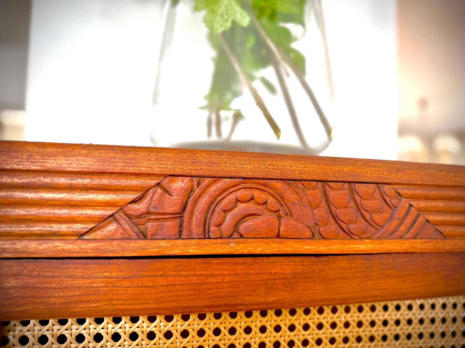 Vintage Parisian wardrobe in wood and caning – Art style