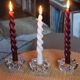 Set of 3 vintage star and flower glass candle holders