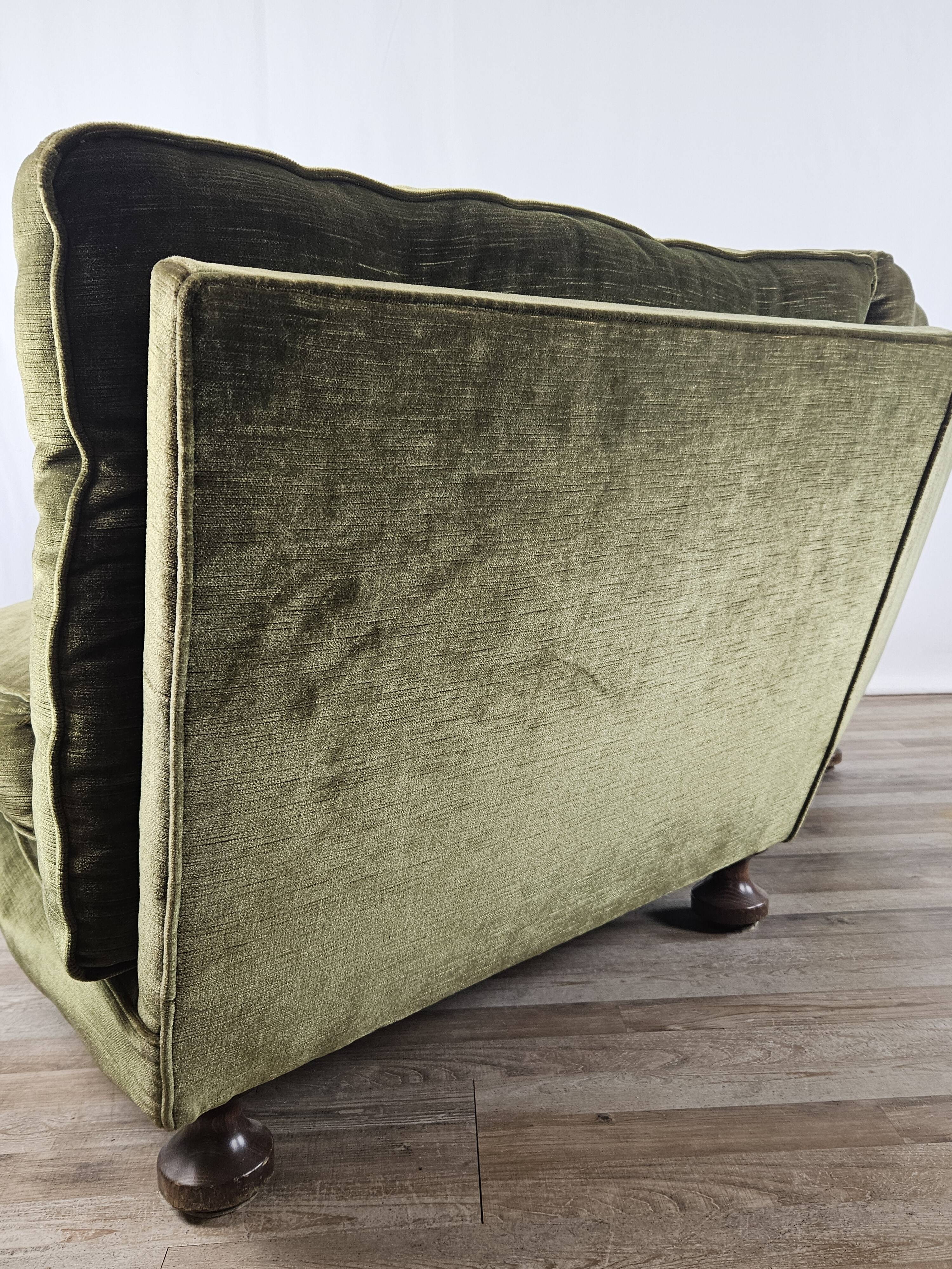 70s corner sofa in green fabric