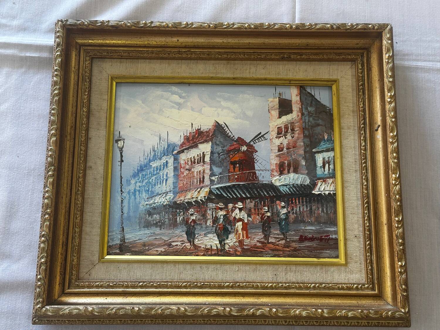 Caroline Burnett (1877-1950) Oil on canvas - Parisian Scene Moul