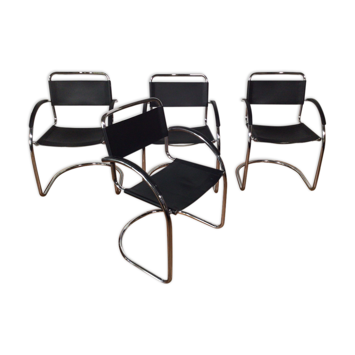 Set 4 chroom buisstoelen