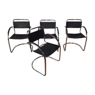 Set 4 chroom buisstoelen