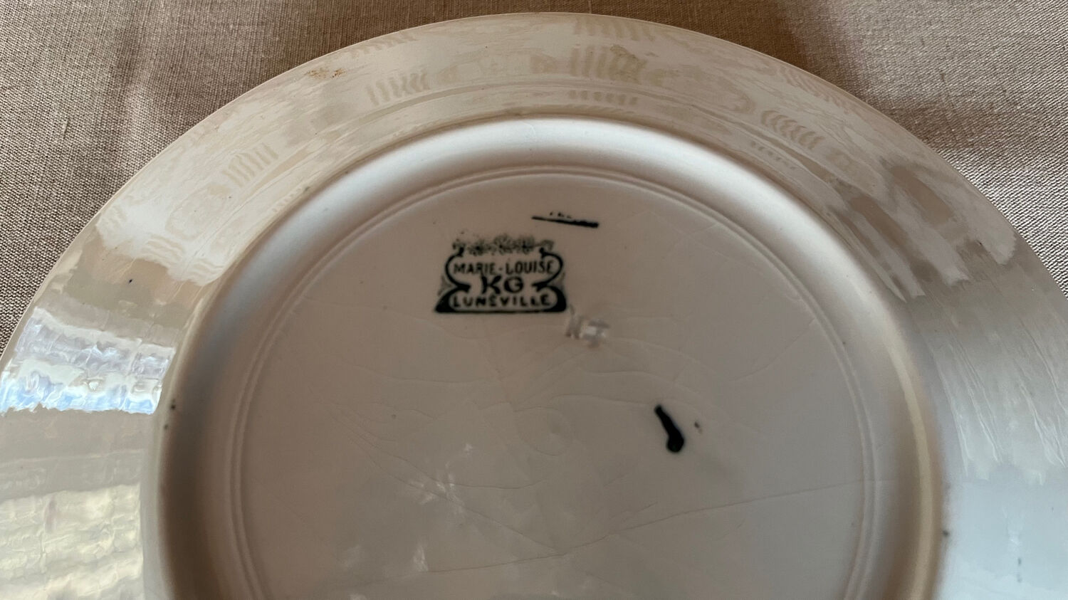 Set of 6 flat plates KG Luneville vintage