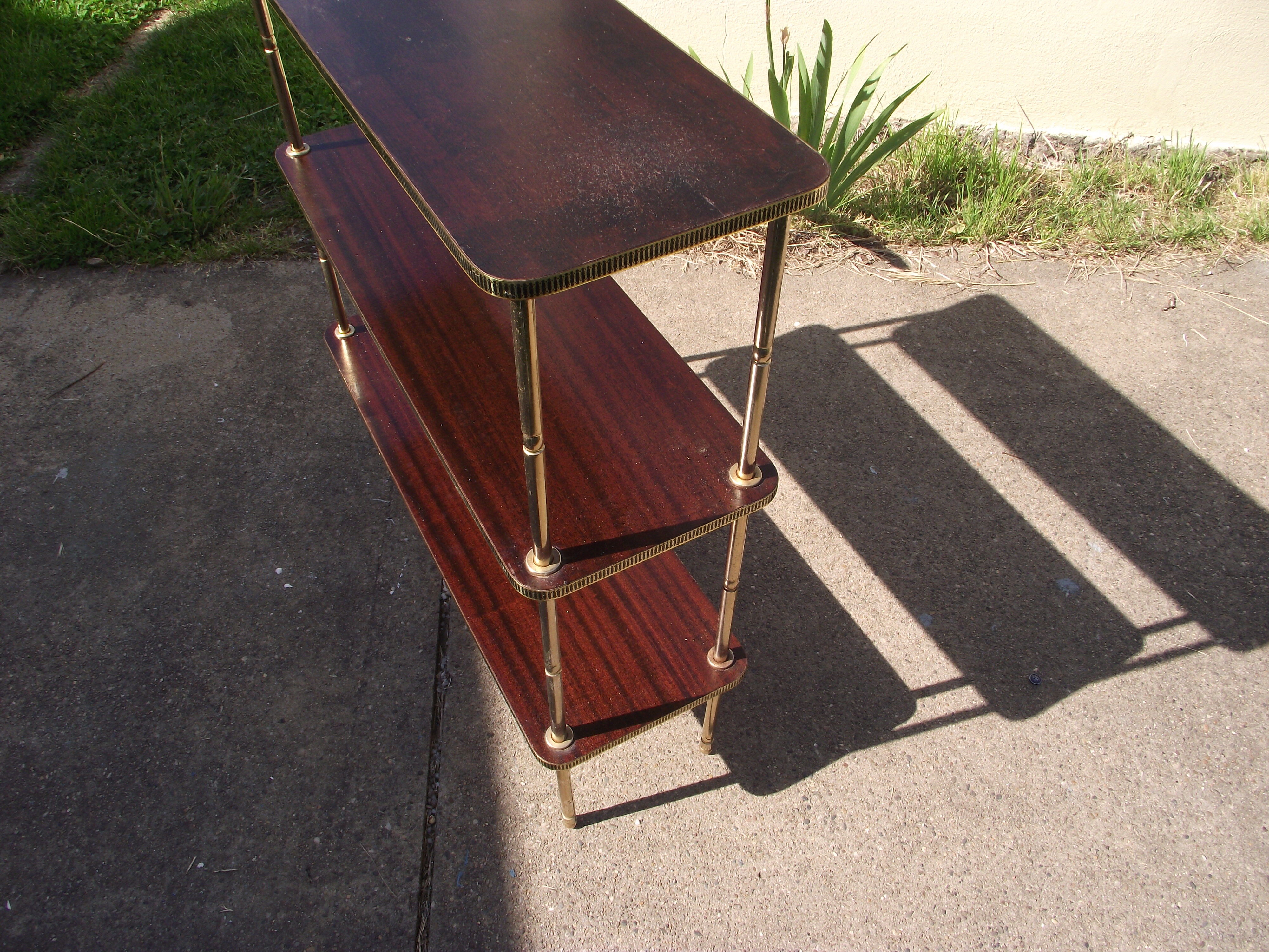 Mahogany and gilded metal shelf