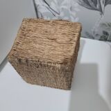 Wicker utensil storage basket