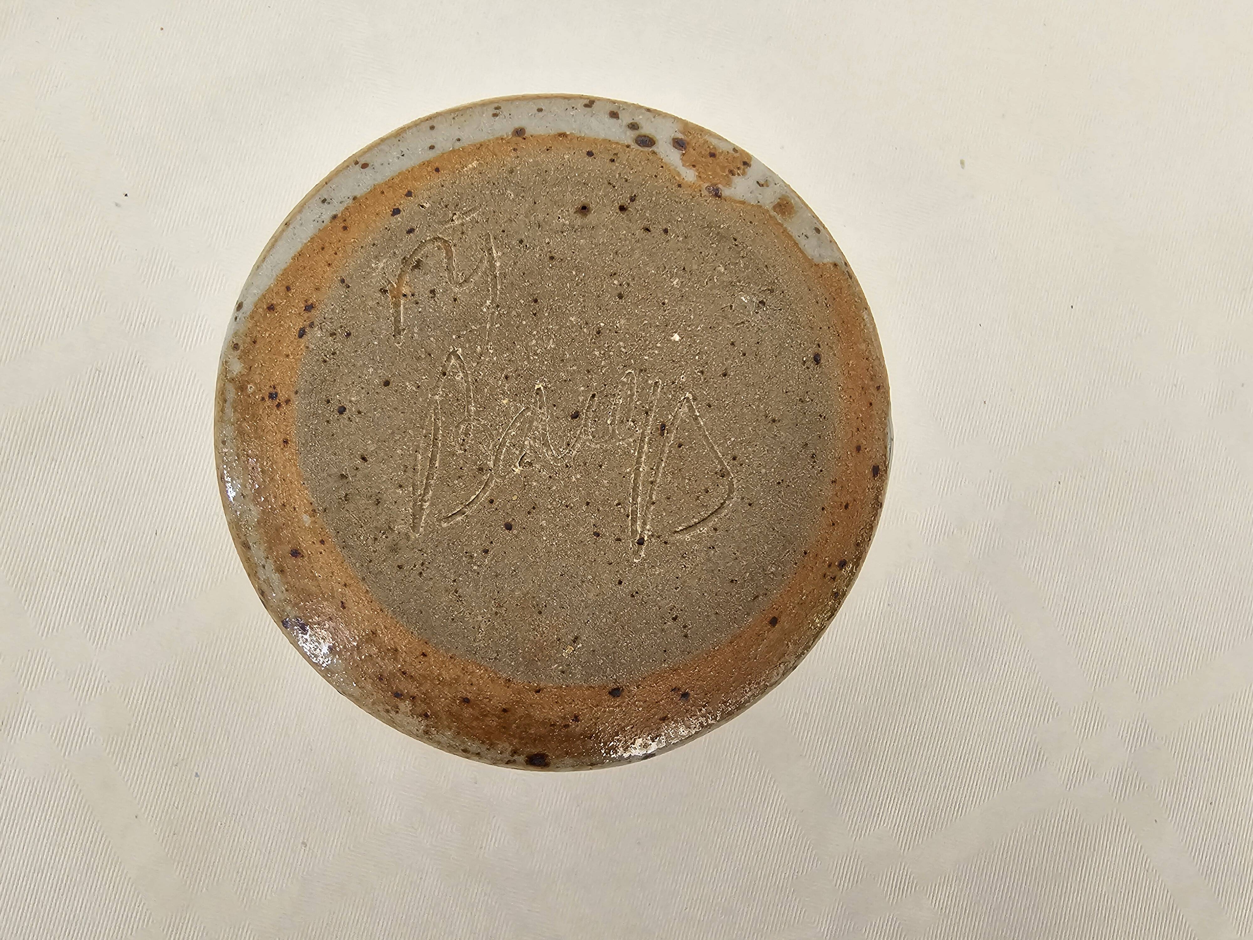 Ceramic egg cup signed Barges