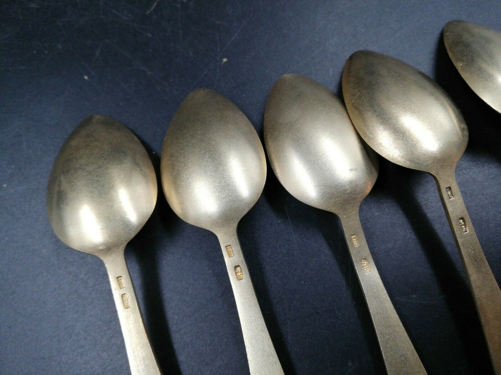 Lot of 6 russian solid silver spoons enamelled