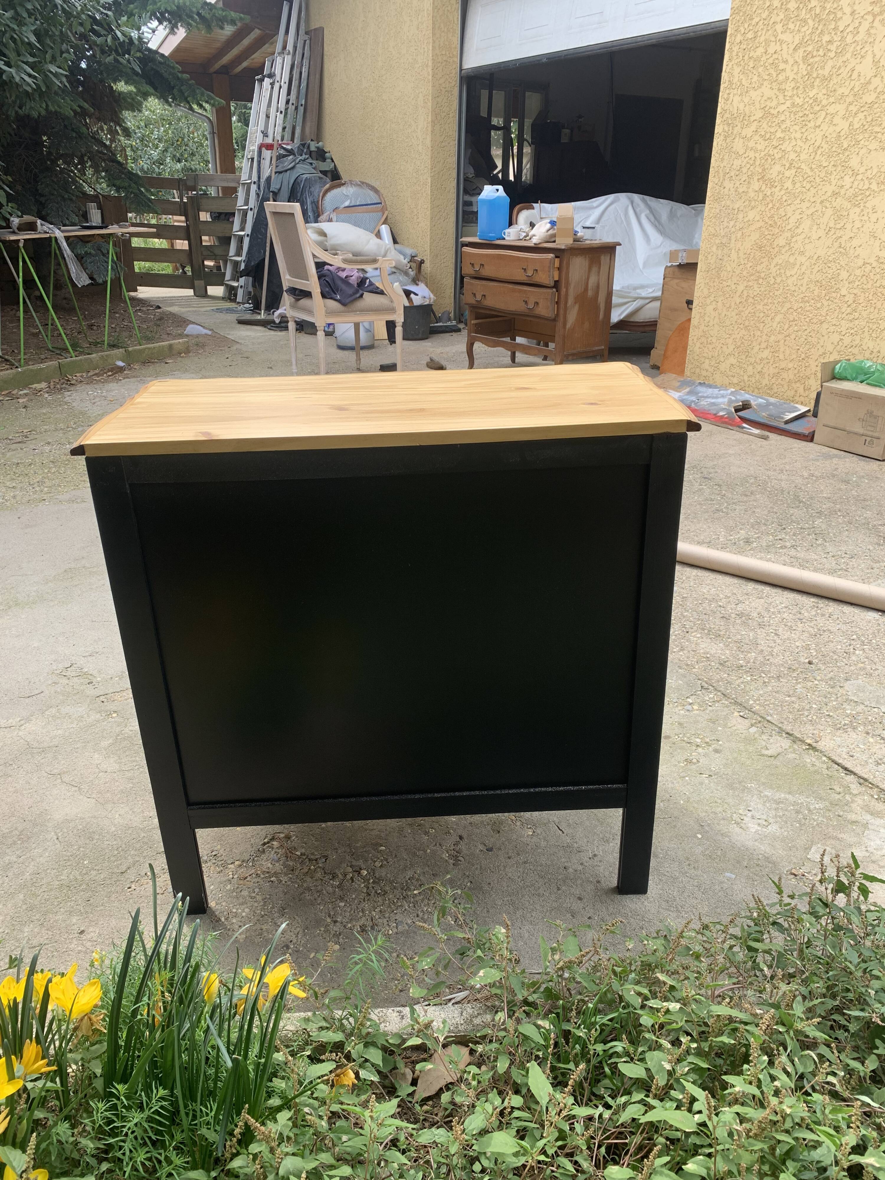 Old Louis Philippe style chest of drawers completely renovated