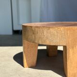 Quadripod coffee table in solid wood monoxyl natural color (dark)