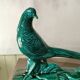 Art Deco Pheasant in Green Ceramic