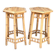 Two high bamboo stools – hexagonal top, vintage, 1970s