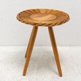 Tabouret en rotin par Jan Kalous pour Úluv, années 1960, Tchécoslovaquie