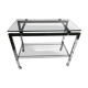 Rolling service chrome smoked glass dark grey
