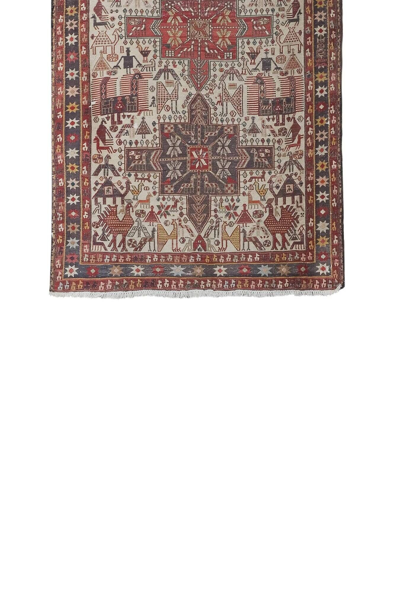 Vintage Turkish hallway rug 108x278 cm