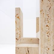 Pair of Travertine and Glass End Tables by Willy Ballez, Belgium 1970s