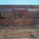 18th century walnut storage bench