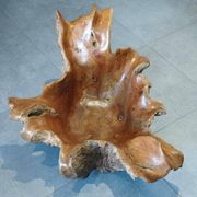 Sculptural wooden centrepiece, organic bowl, brutalist.