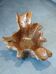 Sculptural wooden centrepiece, organic bowl, brutalist.