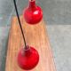 Lampes suspendues en verre rouge allemandes du milieu du siècle par Peill & Putzler, années 1960, lot de 2