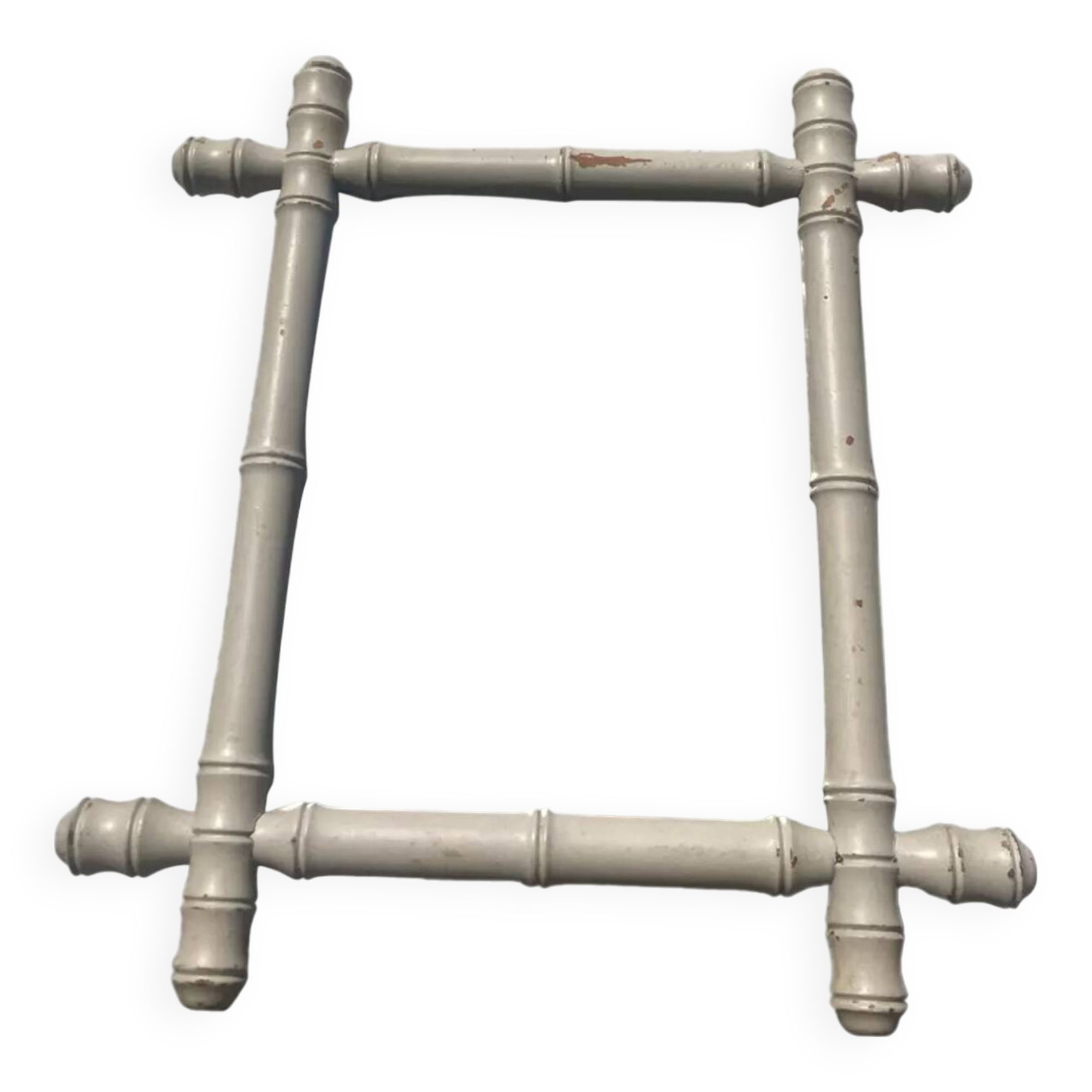 White bamboo wood mirror