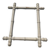 White bamboo wood mirror