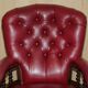 William IV antique Chesterfield armchair in leather with twisted barley structure.